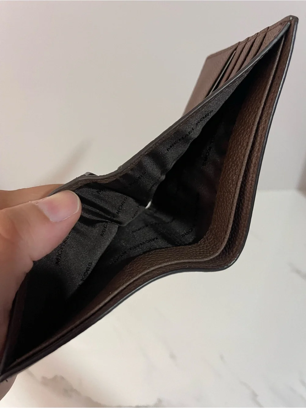 Michael Kors Brown Pebbled Leather Bi-Fold Wallet